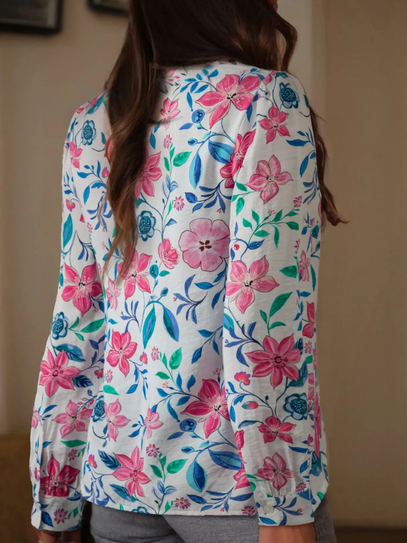 Button Down Floral Long Sleeve Shirt sold by Charming Charlie product image thumbnail 2