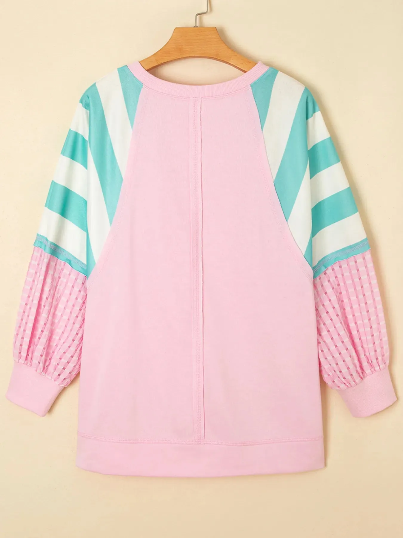 Striped Color Block Patchwork Raglan Sleeve Top with Slits sold by Charming Charlie product image thumbnail 4