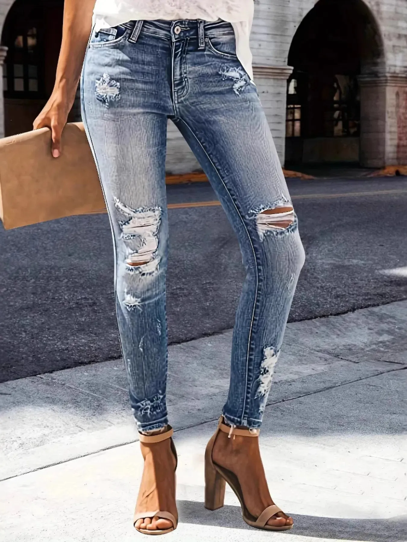 Distressed Skinny Jeans sold by Charming Charlie product image thumbnail 5