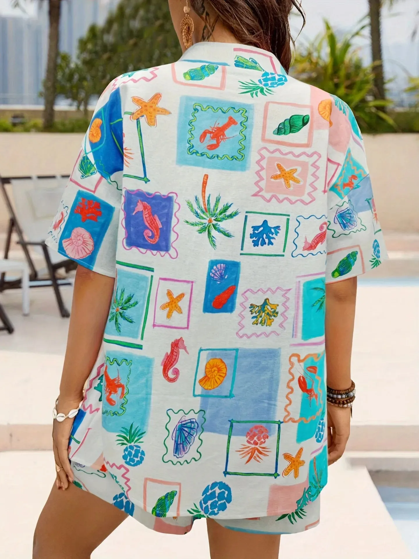 Printed Short Sleeve Shirt and Shorts Set sold by Charming Charlie product image thumbnail 2