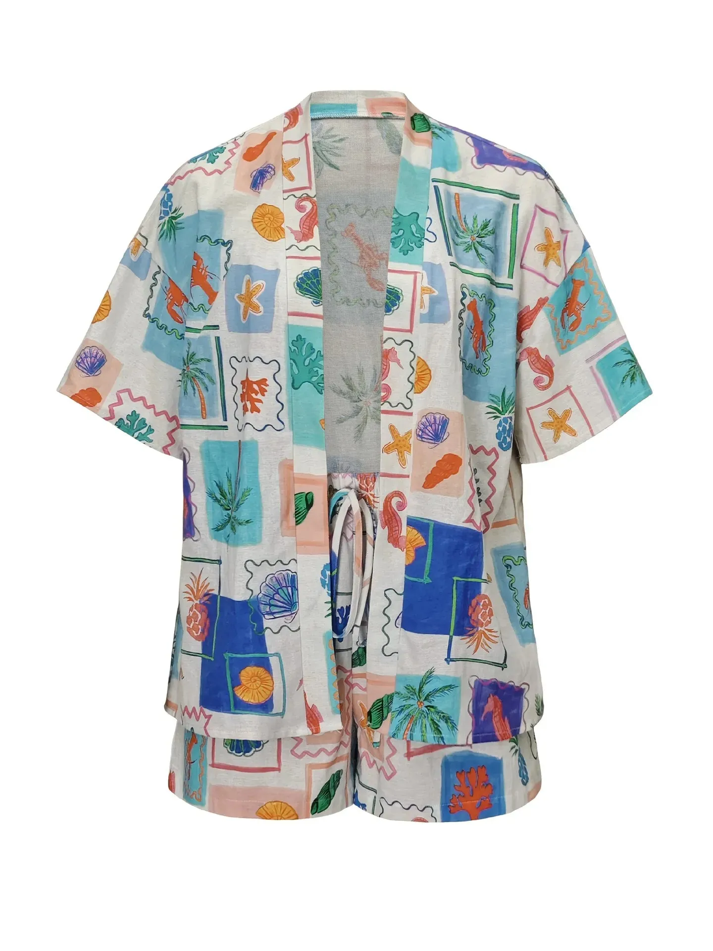 Printed Short Sleeve Shirt and Shorts Set sold by Charming Charlie product image thumbnail 5