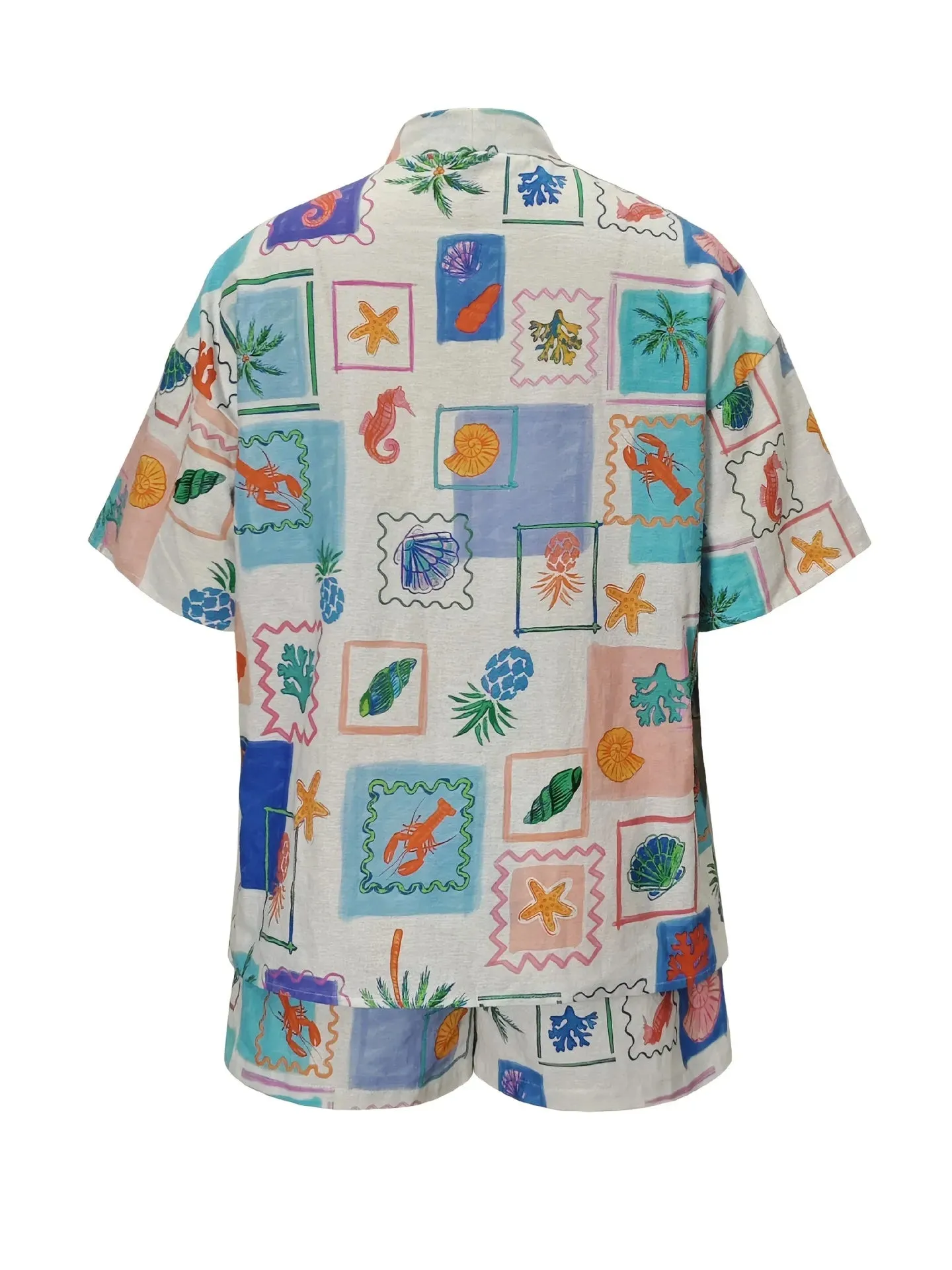 Printed Short Sleeve Shirt and Shorts Set sold by Charming Charlie product image thumbnail 4