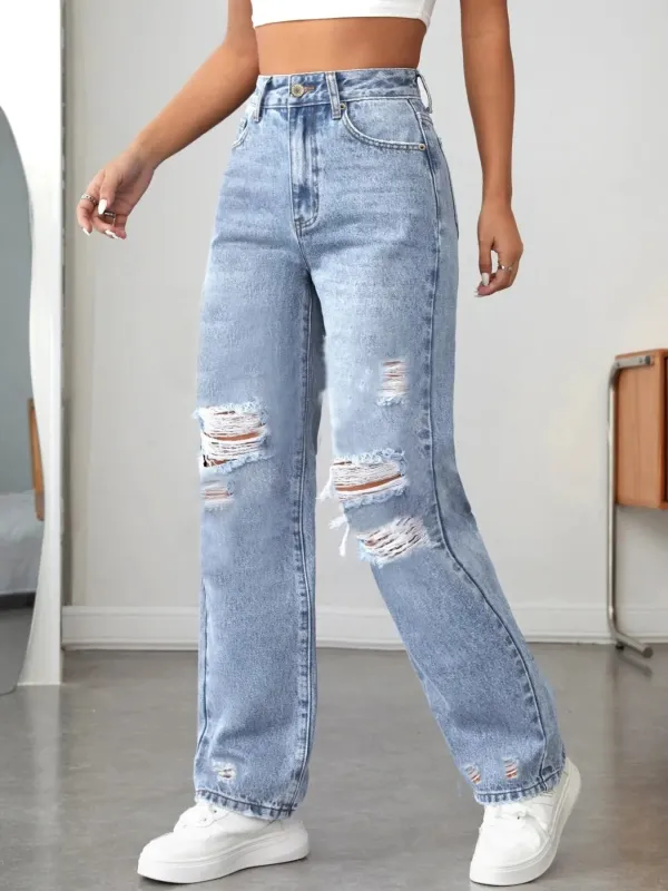 Distressed High Waisted Jeans sold by Charming Charlie