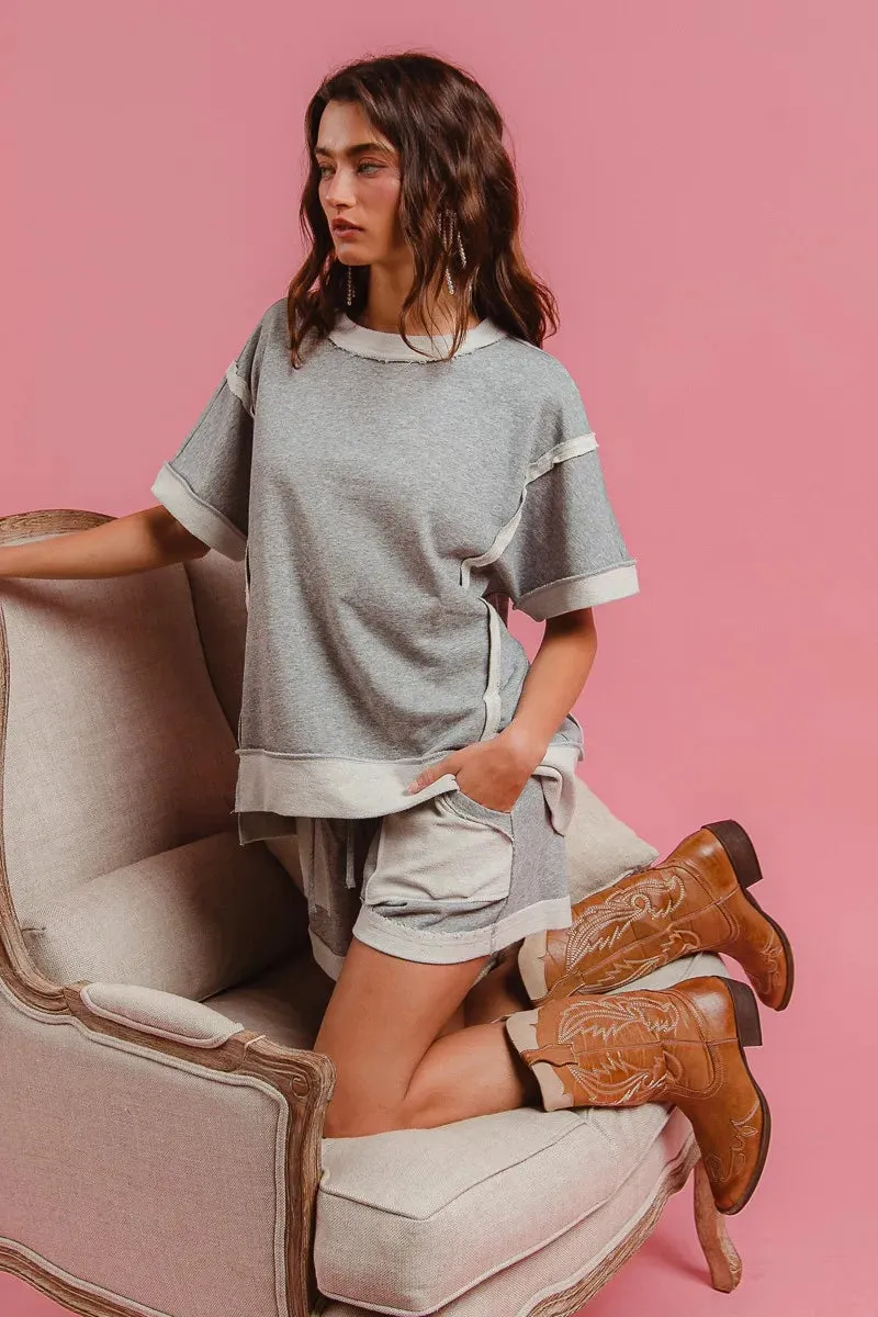 BiBi French Terry Knit Shorts with Side Pocket sold by Charming Charlie product image thumbnail 5