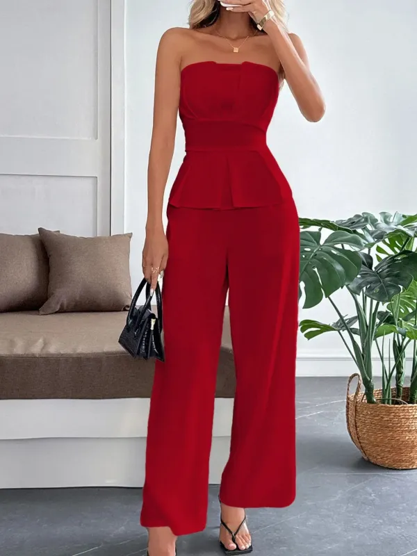 Peplum Tube Top and Pants Set sold by Charming Charlie