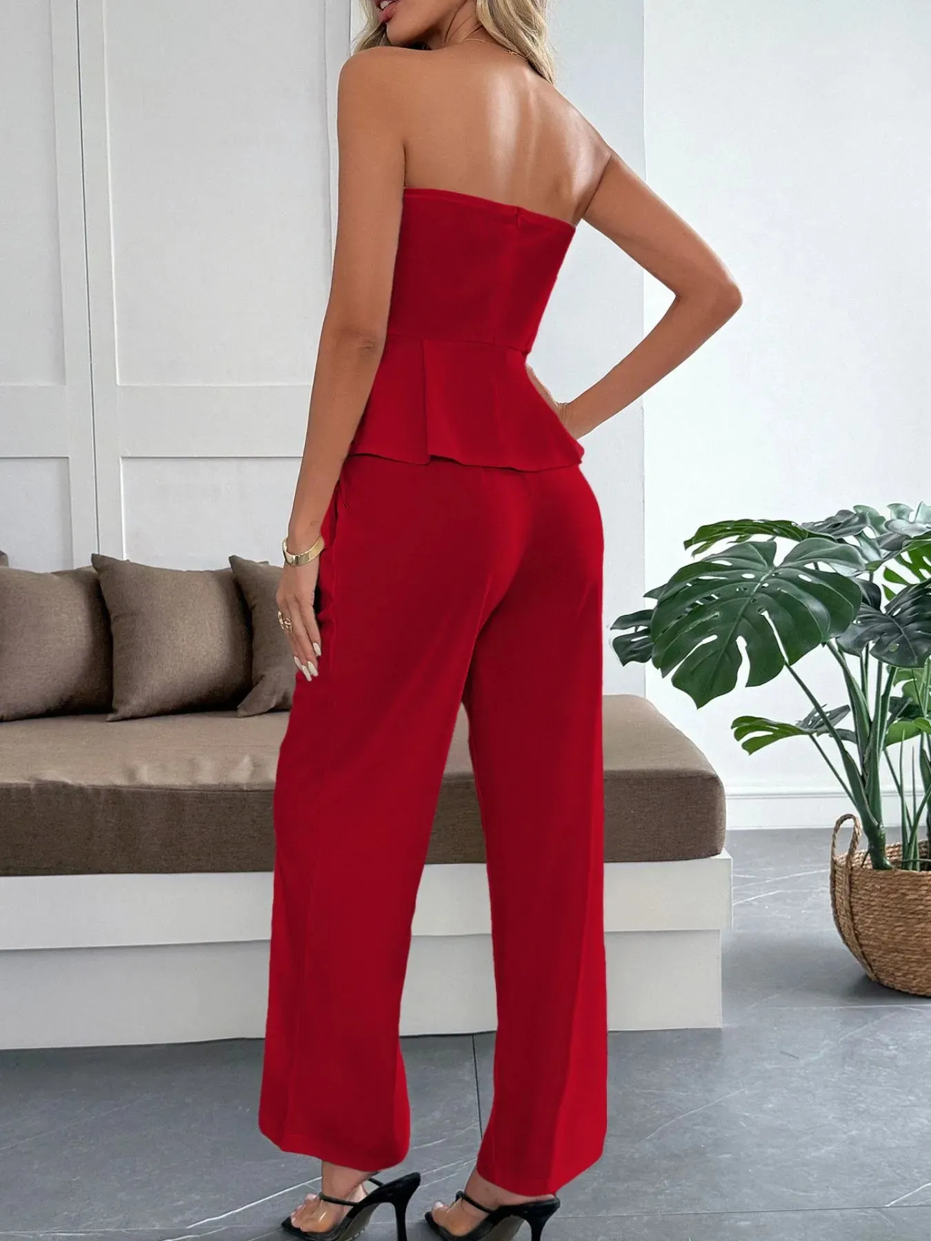 Peplum Tube Top and Pants Set sold by Charming Charlie product image thumbnail 3