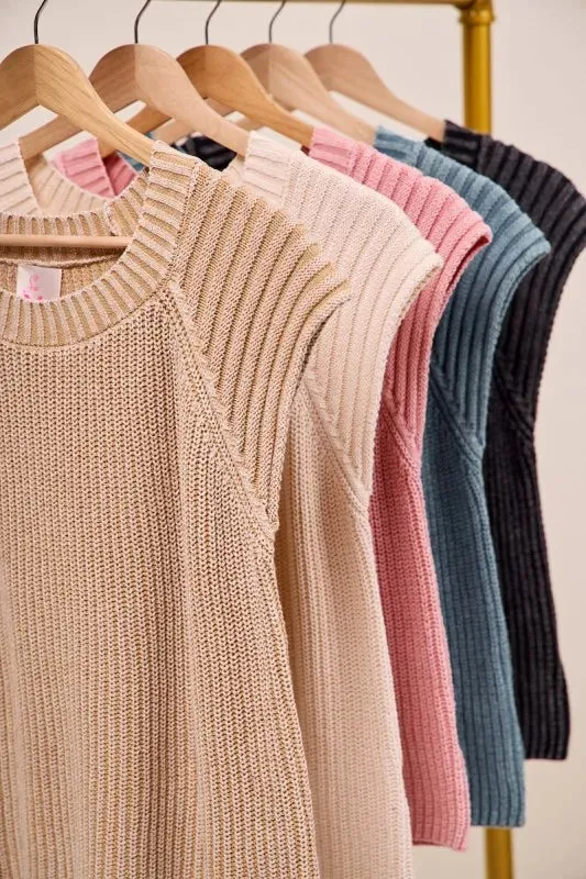 SO ME Mineral Washed Raglan Sleeveless Sweater Top sold by Charming Charlie product image thumbnail 2