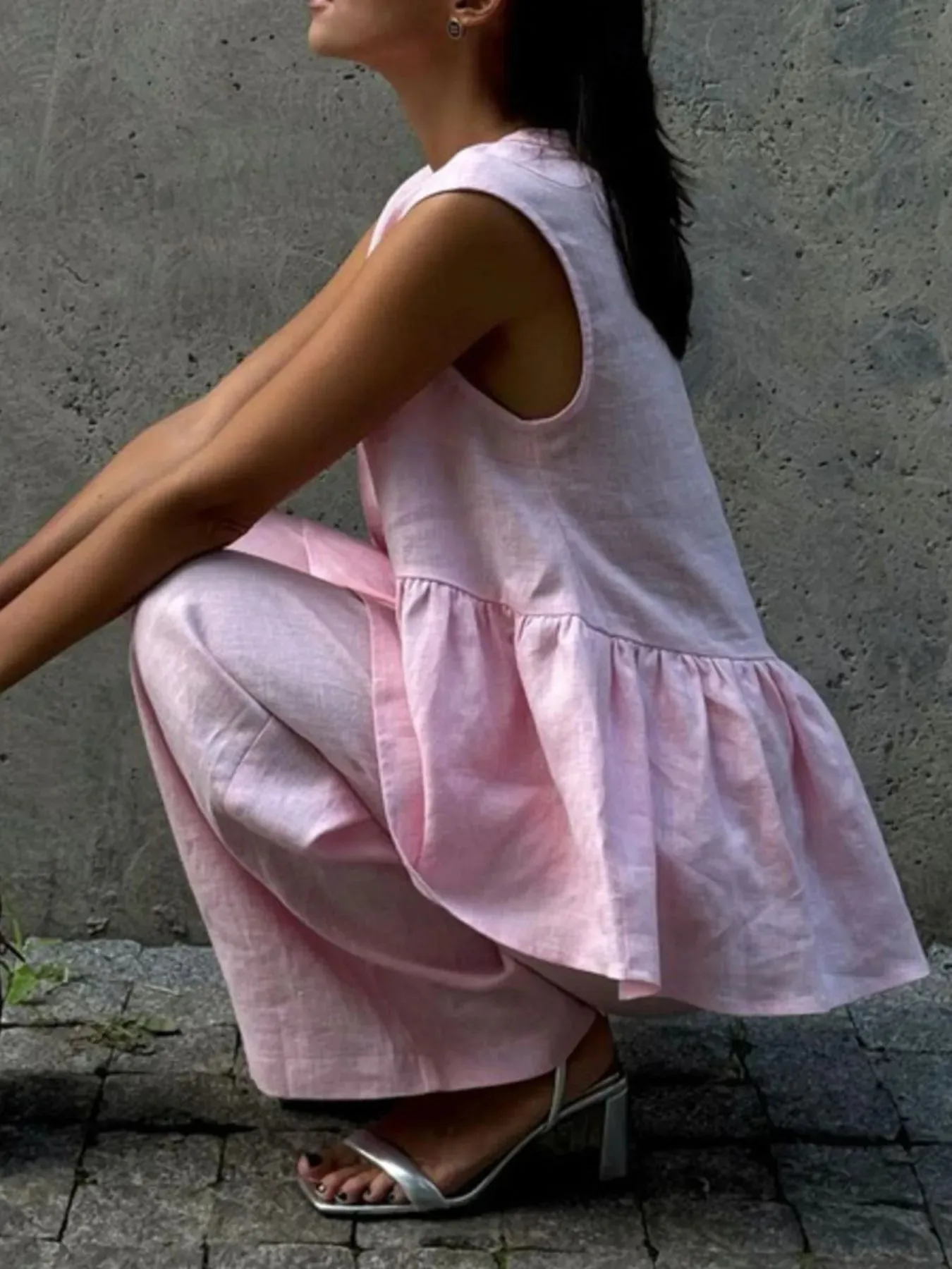 One Button Peplum Top and Pants Set sold by Charming Charlie product image thumbnail 3