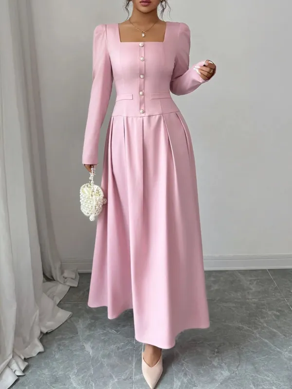 Square Neck Long Sleeve Maxi Dress sold by Charming Charlie