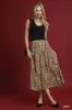 Umgee Drawstring Leopard Midi Skirt sold by Charming Charlie