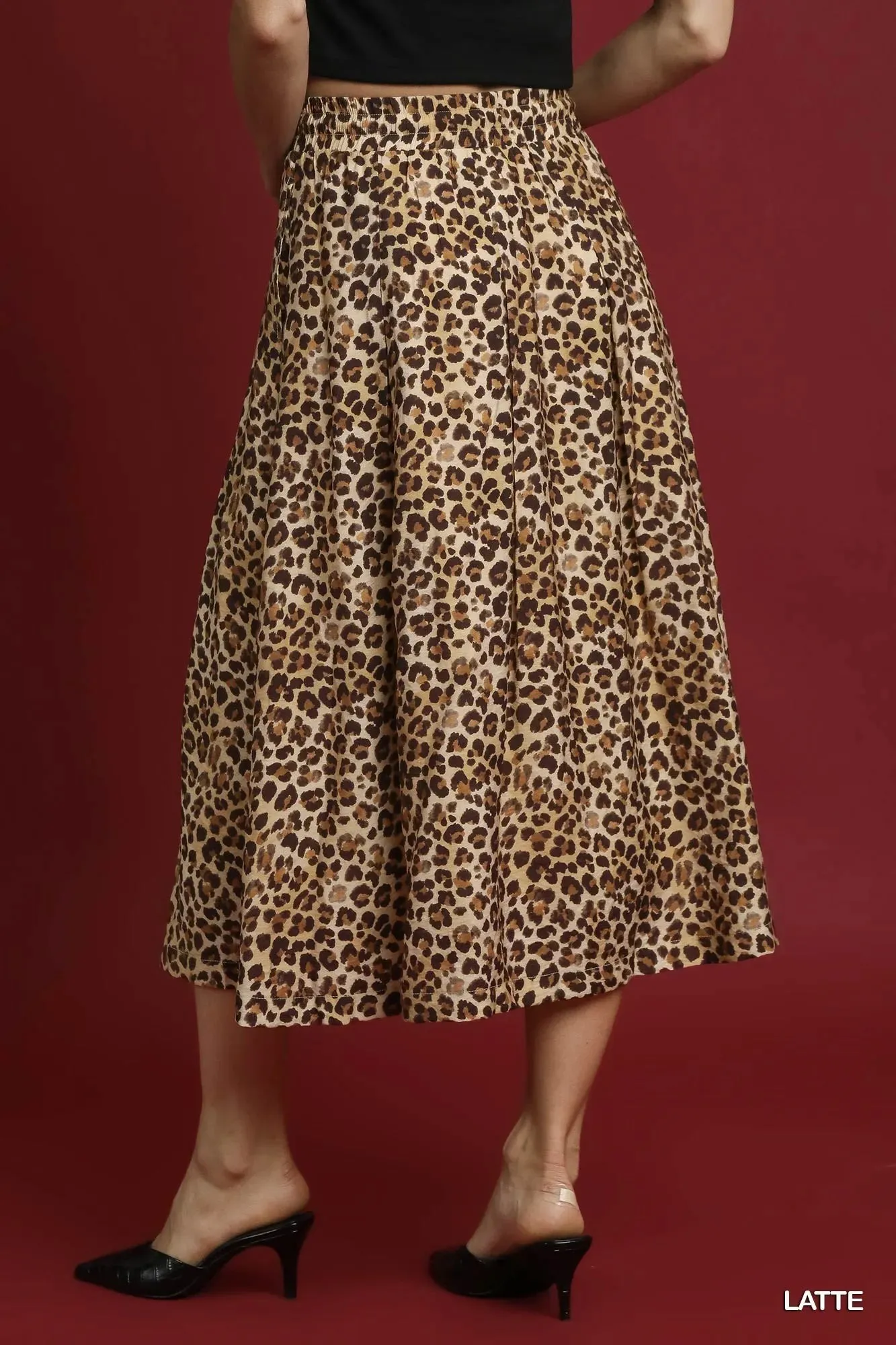 Umgee Drawstring Leopard Midi Skirt sold by Charming Charlie product image thumbnail 2