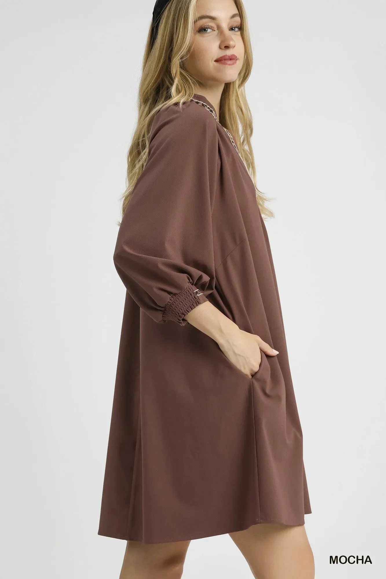 Umgee Notched Shift Dress with Trim Detail sold by Charming Charlie product image thumbnail 3