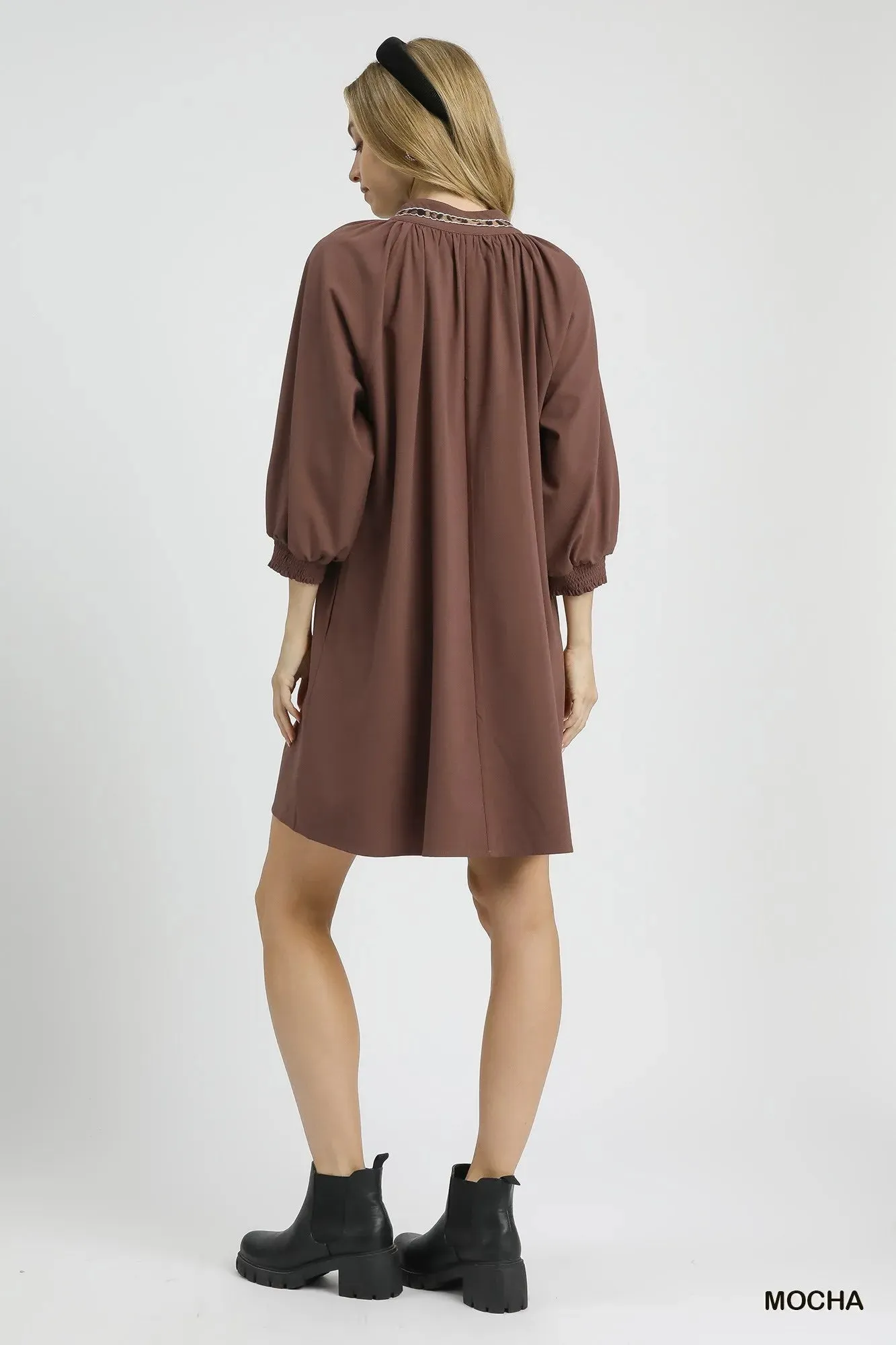 Umgee Notched Shift Dress with Trim Detail sold by Charming Charlie product image thumbnail 4