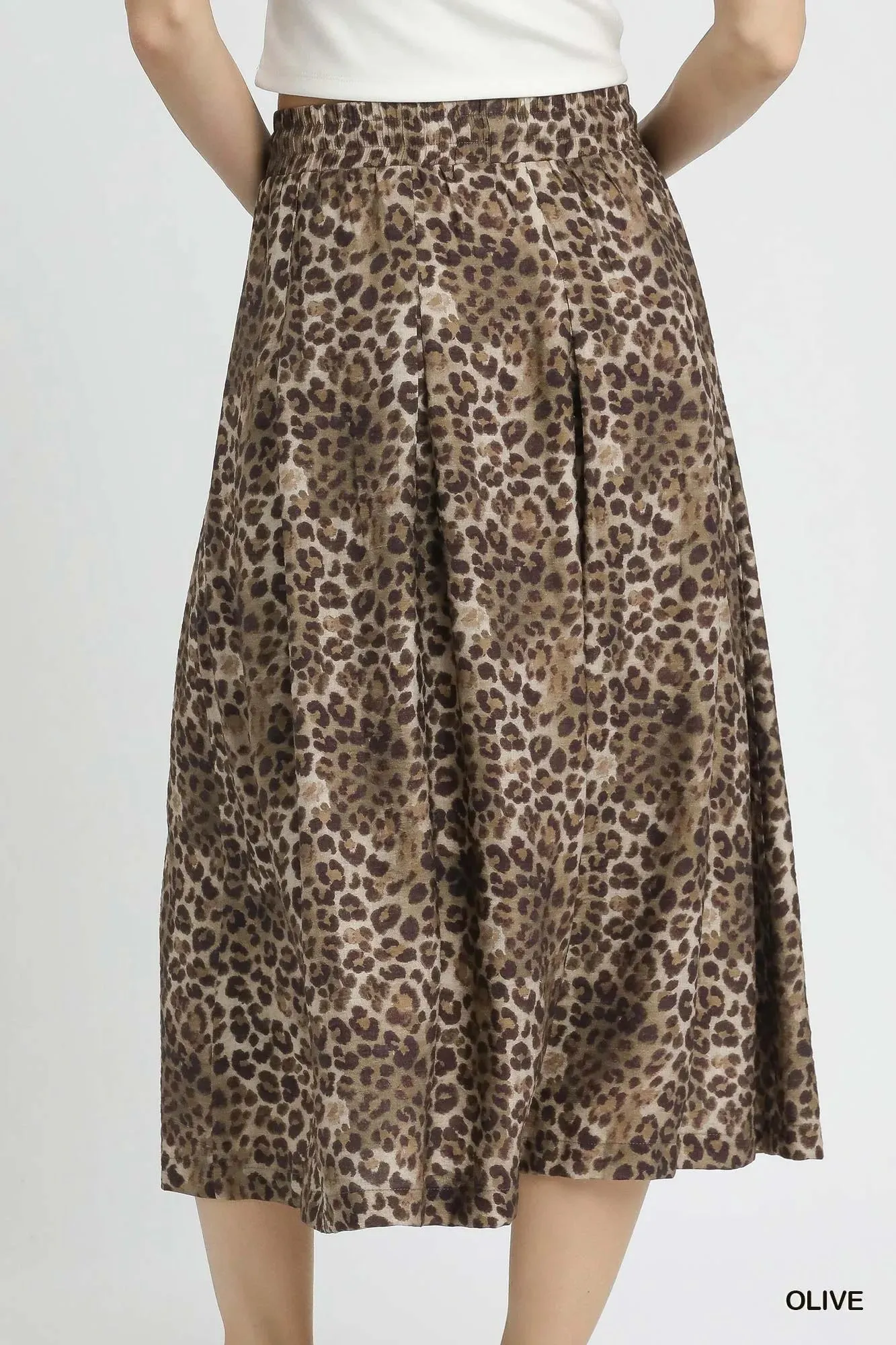 Umgee Drawstring Leopard Midi Skirt sold by Charming Charlie product image thumbnail 2