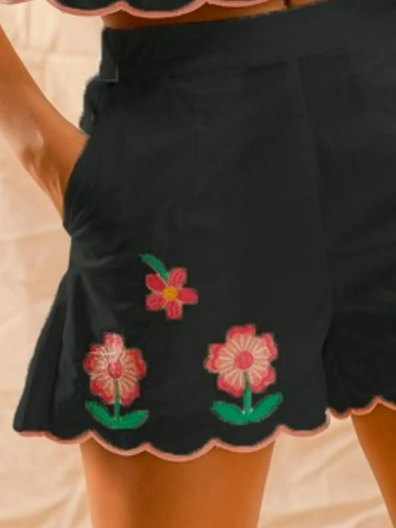 SO ME Flower Embroidered Tank Top and Shorts Set sold by Charming Charlie product image thumbnail 2