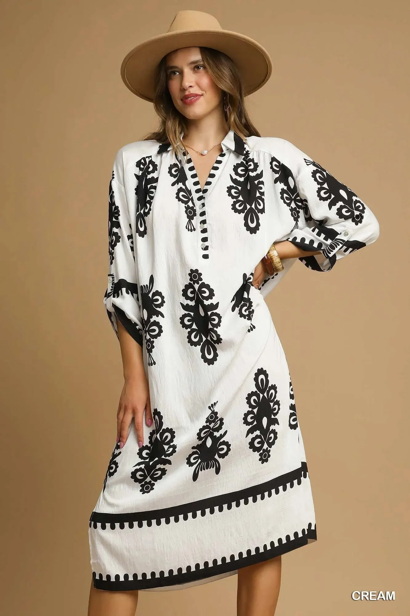 Umgee Abstract Print Midi Dress sold by Charming Charlie