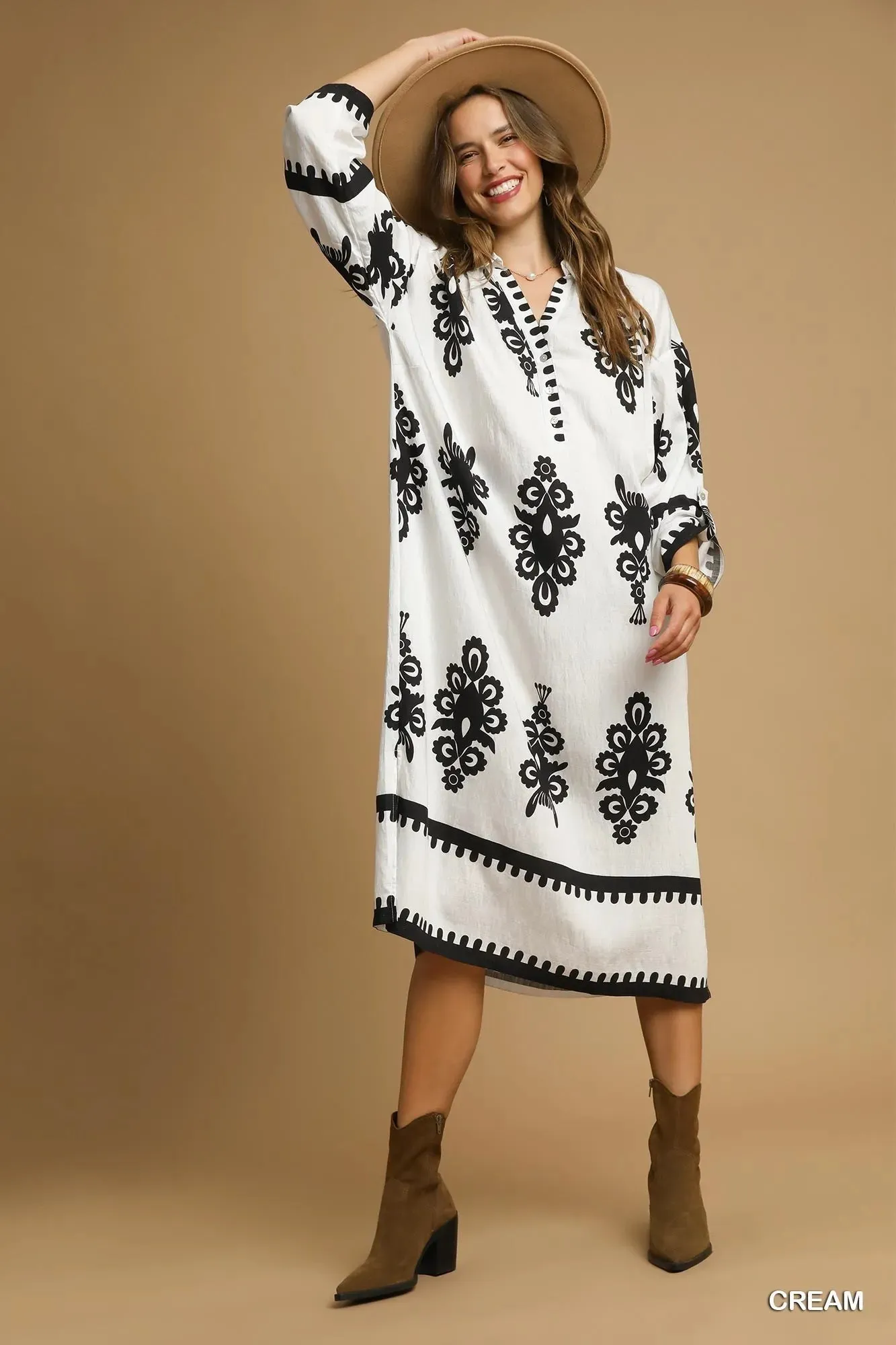 Umgee Abstract Print Midi Dress sold by Charming Charlie product image thumbnail 5