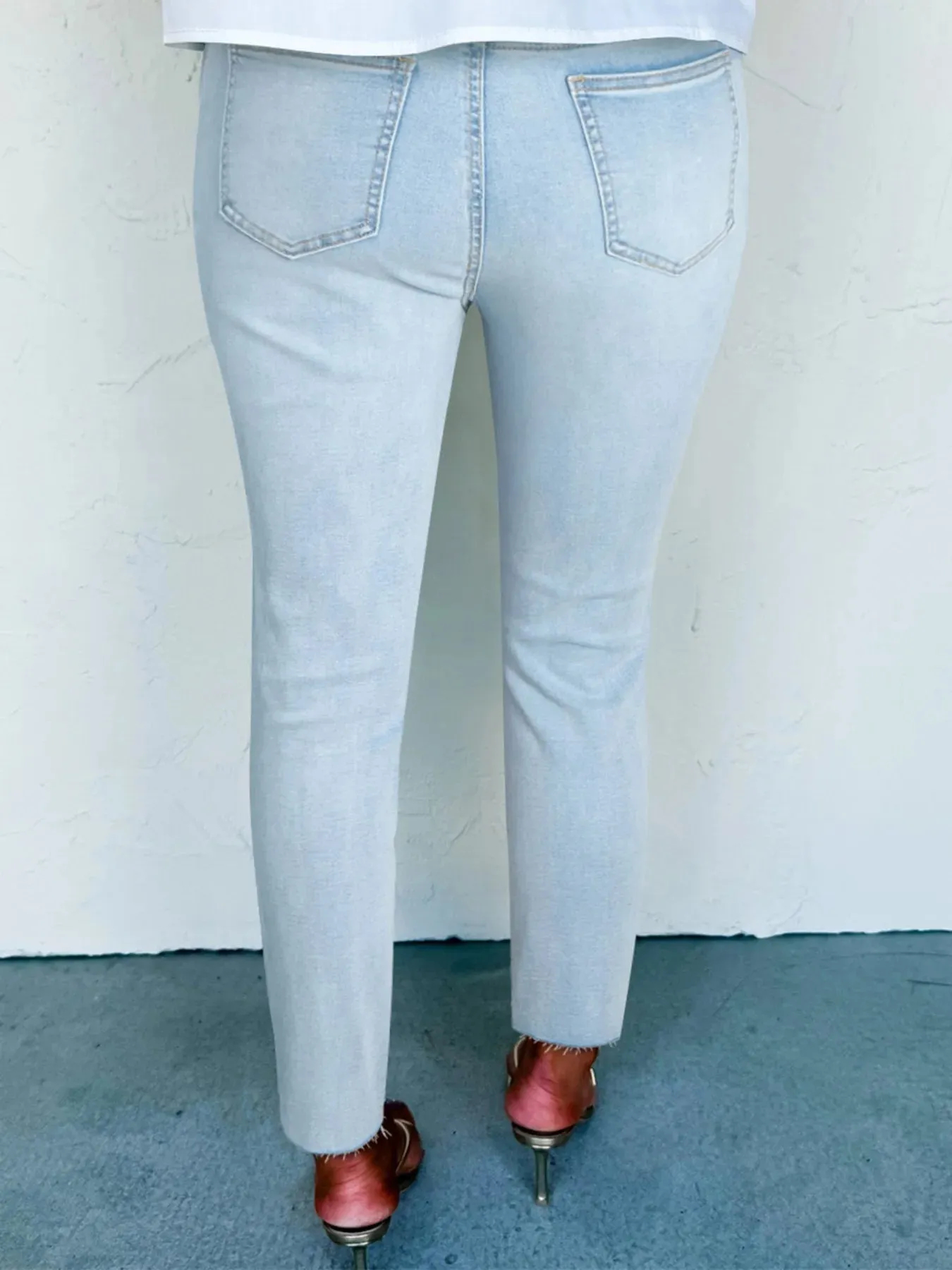 Mid Rise Ankle-Length Distressed Skinny Jeans sold by Charming Charlie product image thumbnail 2