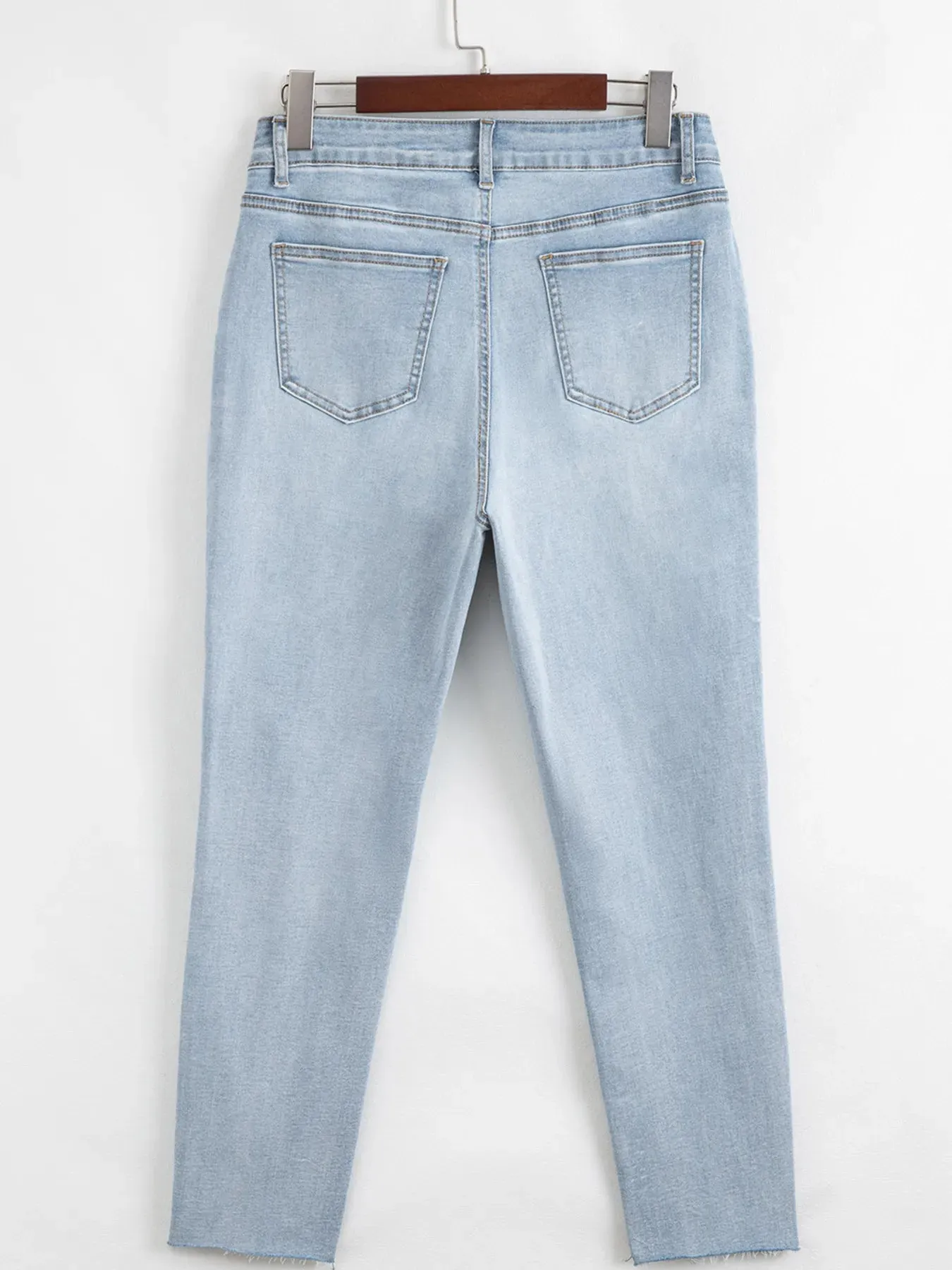 Mid Rise Ankle-Length Distressed Skinny Jeans sold by Charming Charlie product image thumbnail 4