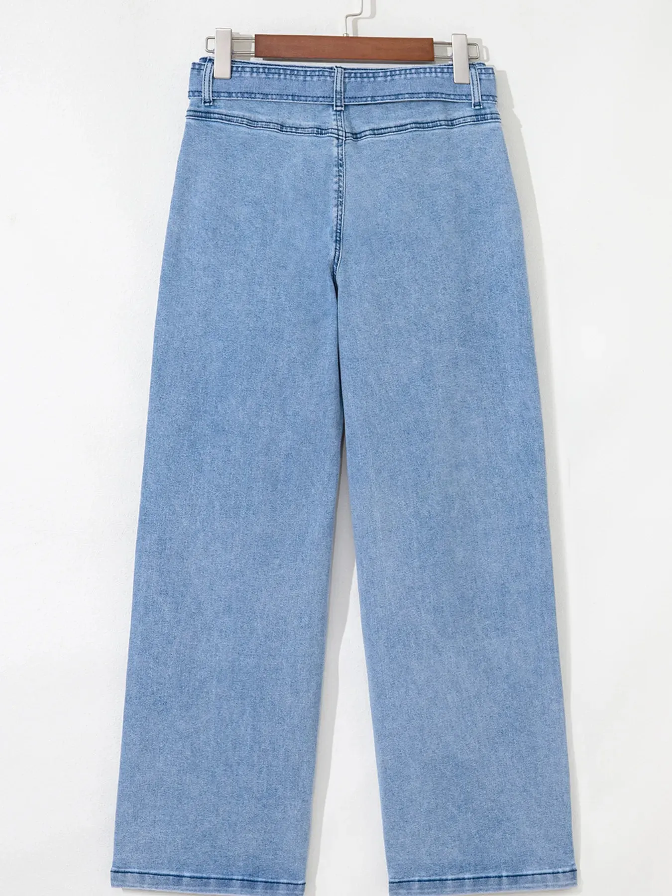 High Waisted Wide Leg Belted Jeans sold by Charming Charlie product image thumbnail 4