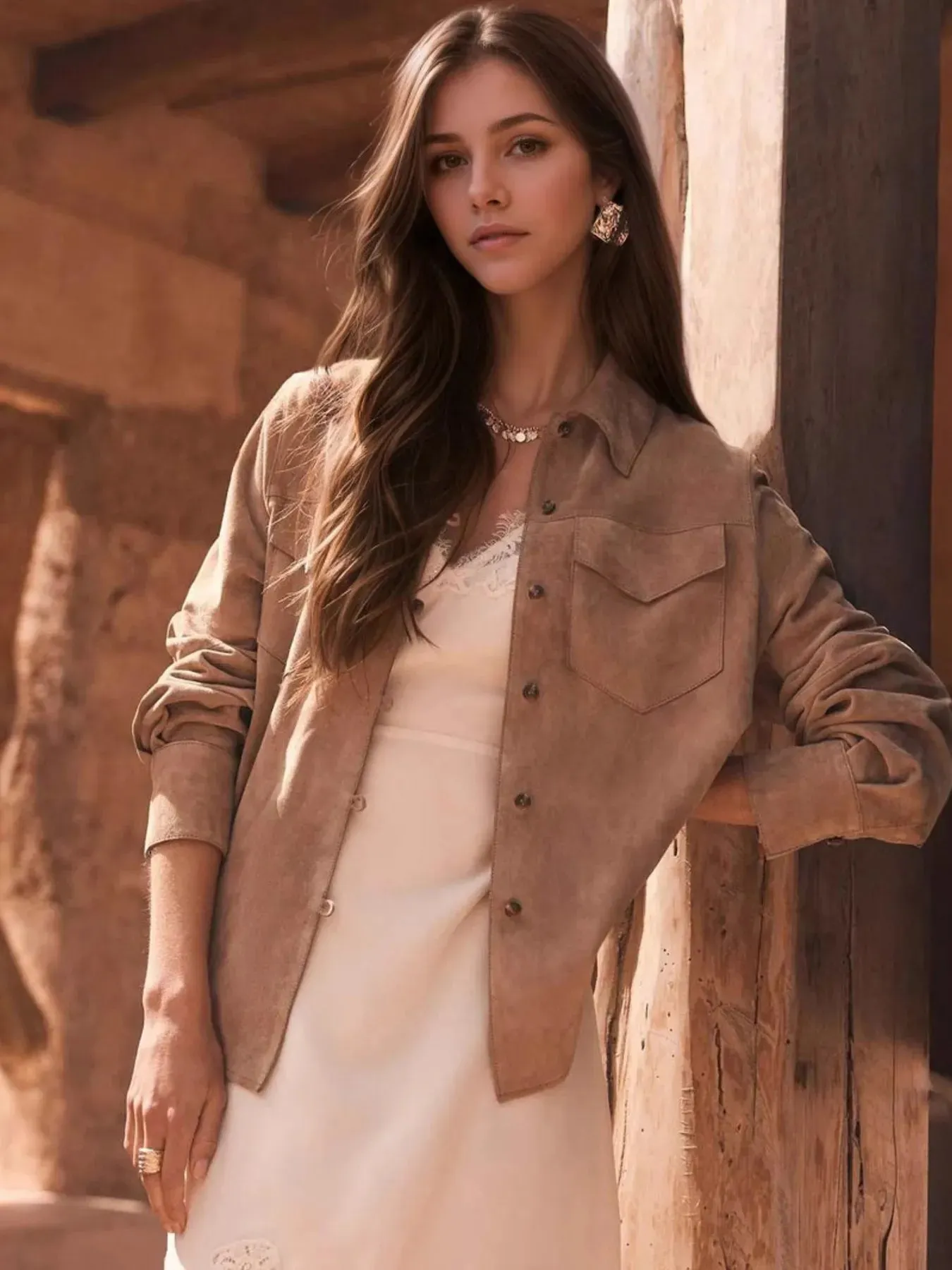 Button Front Long Sleeve Jacket sold by Charming Charlie