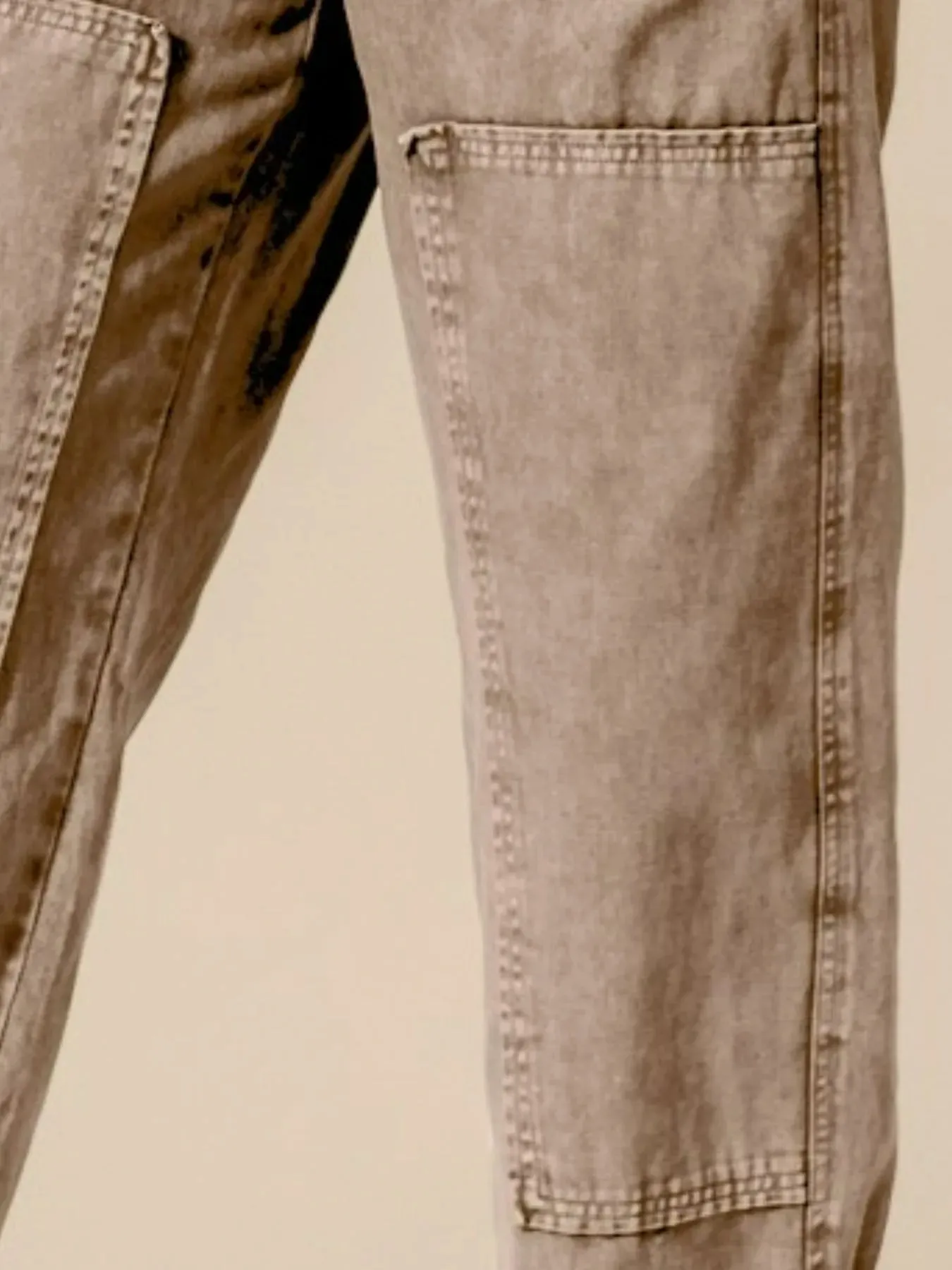 SO ME Mineral Washed Mid Rise Barrel Shape Pants sold by Charming Charlie product image thumbnail 2