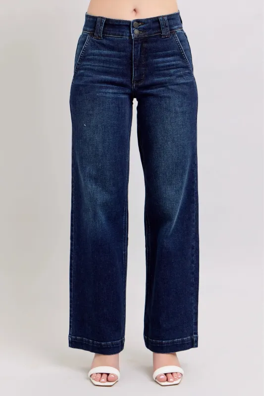 Judy Blue High-Waisted Wide Leg Jeans sold by Charming Charlie