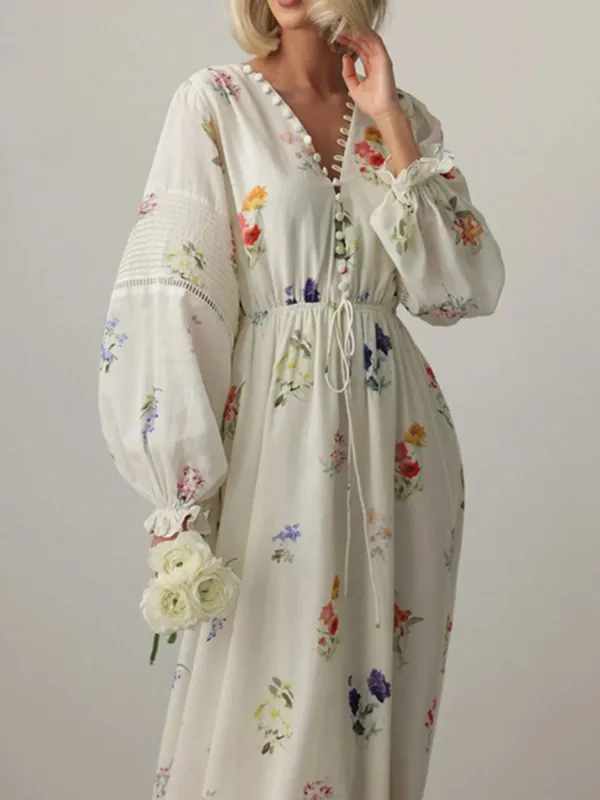 Floral Print Long Sleeve Midi Dress sold by Charming Charlie