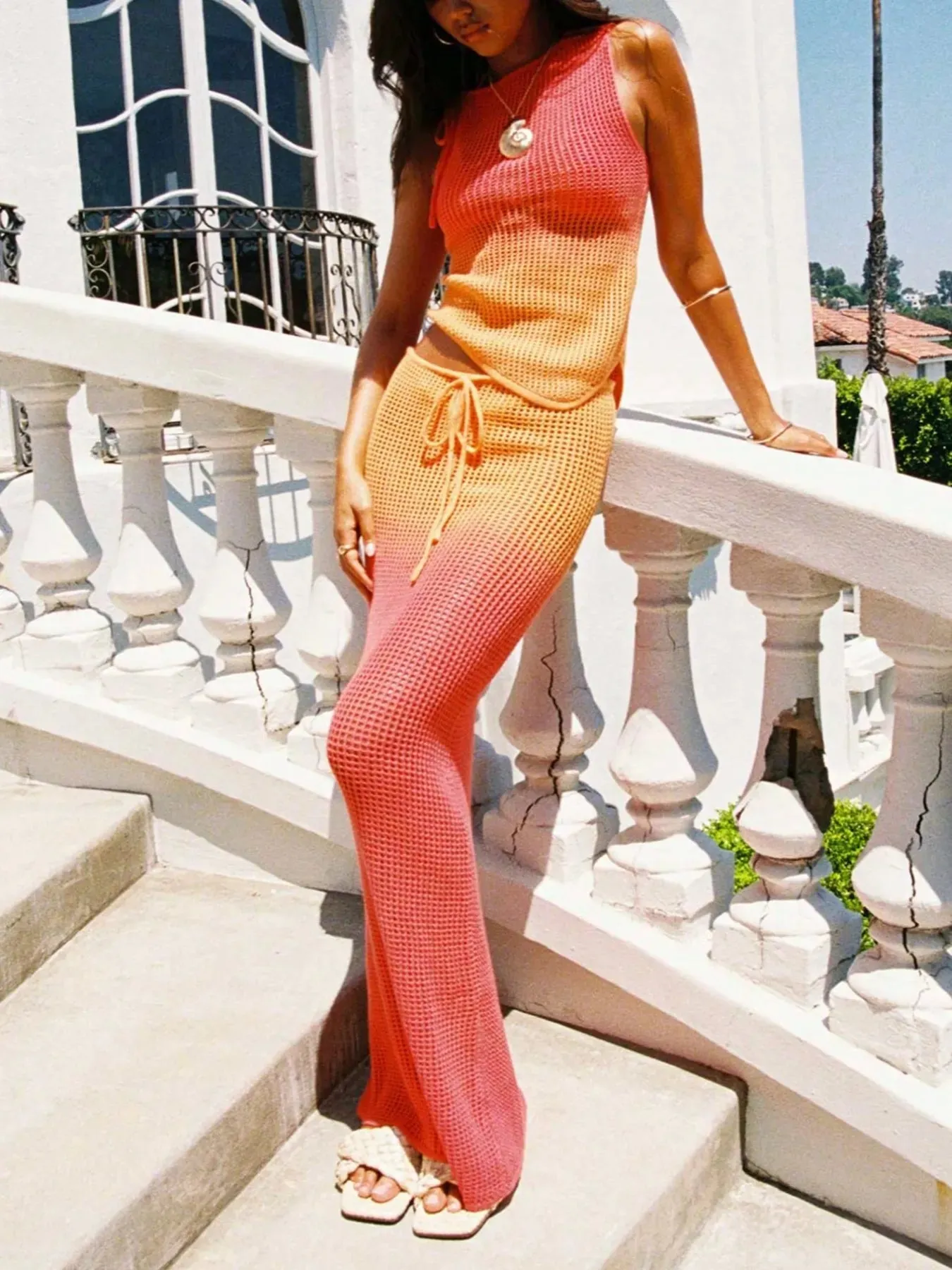 Gradient Crochet Tank and Skirt Set sold by Charming Charlie product image thumbnail 4