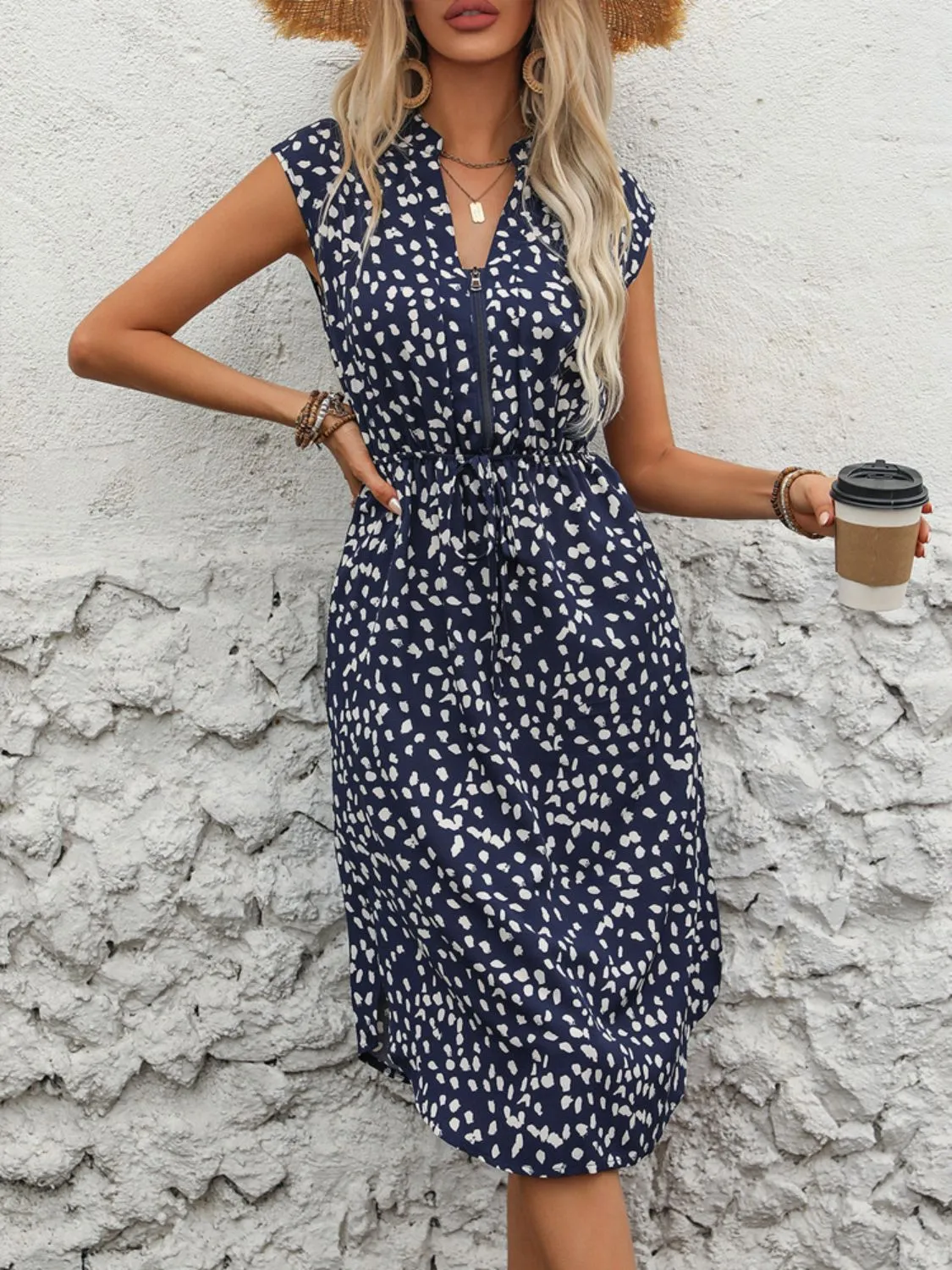 Slit Printed Cap Sleeve Dress sold by Charming Charlie product image thumbnail 5