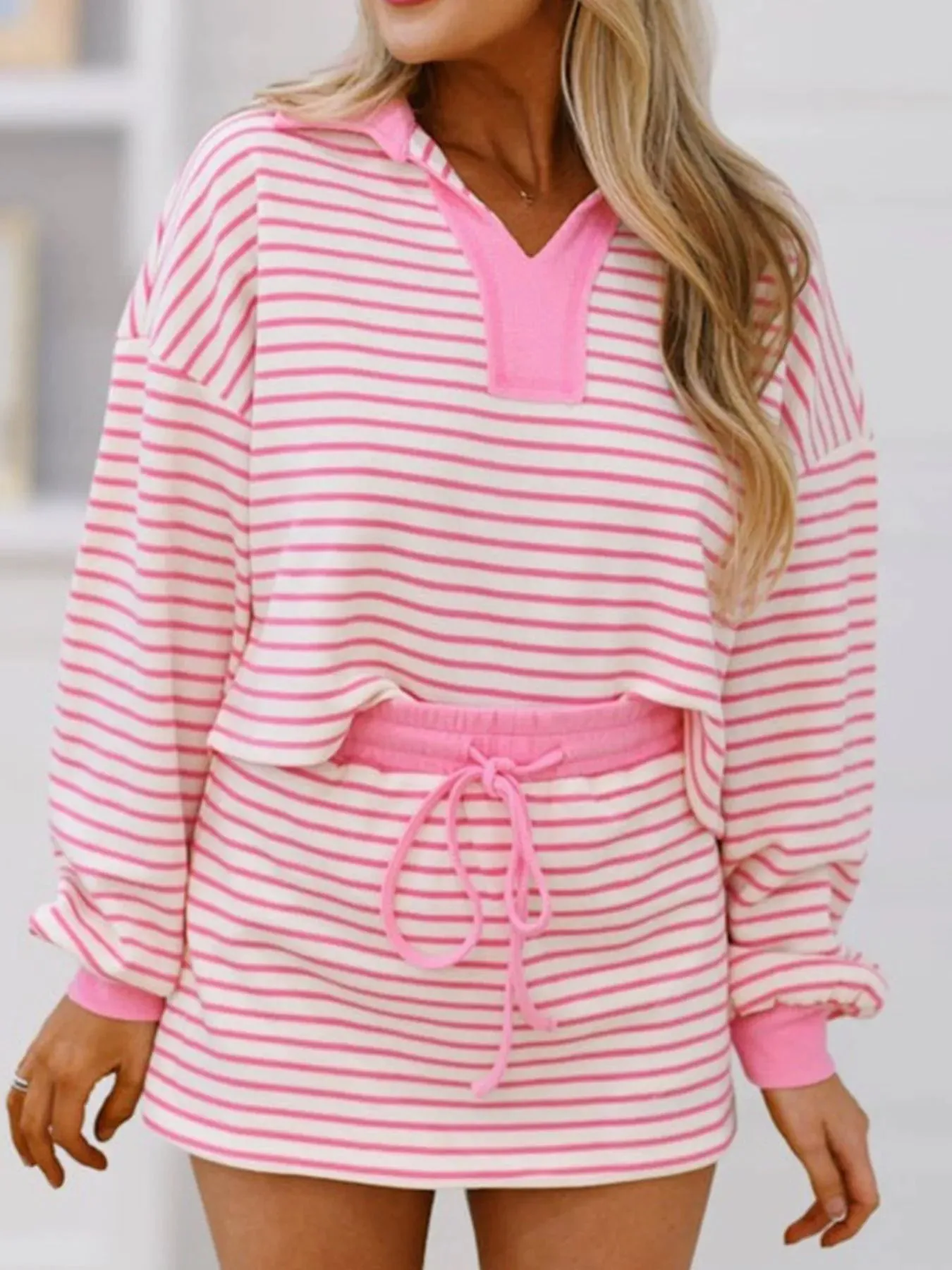 Striped Top and Skirt Set with Drawstring sold by Charming Charlie product image thumbnail 3