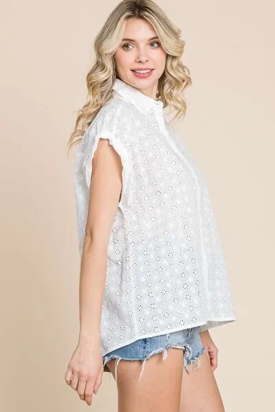 Culture Code Eyelet Crisscross Back Button Up Shirt sold by Charming Charlie product image thumbnail 4