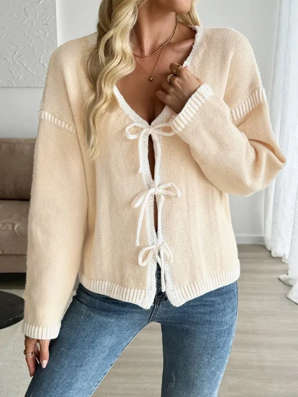 Tie-Front Long Sleeve Cardigan sold by Charming Charlie