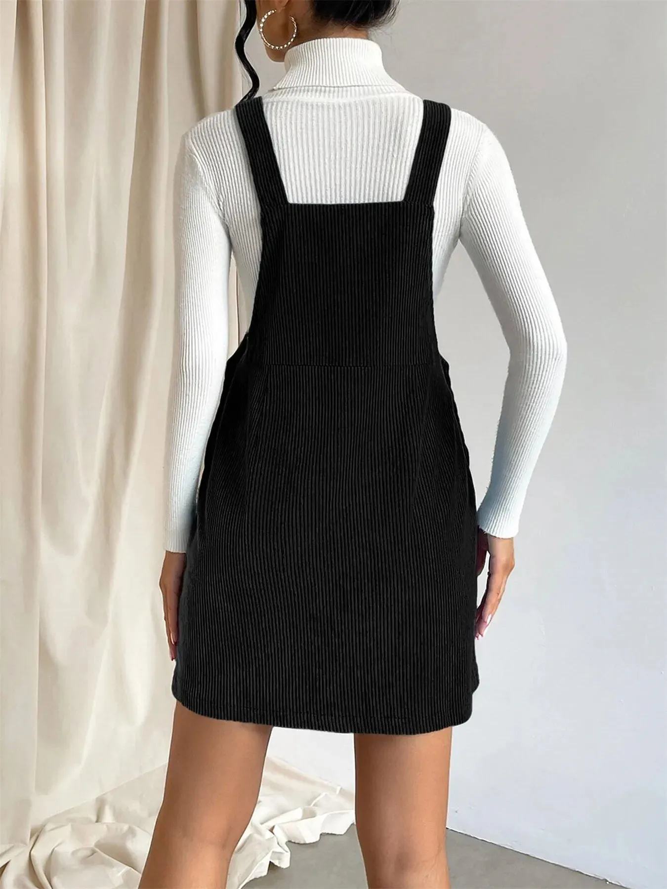 Square Neck Overall Mini Dress sold by Charming Charlie product image thumbnail 5