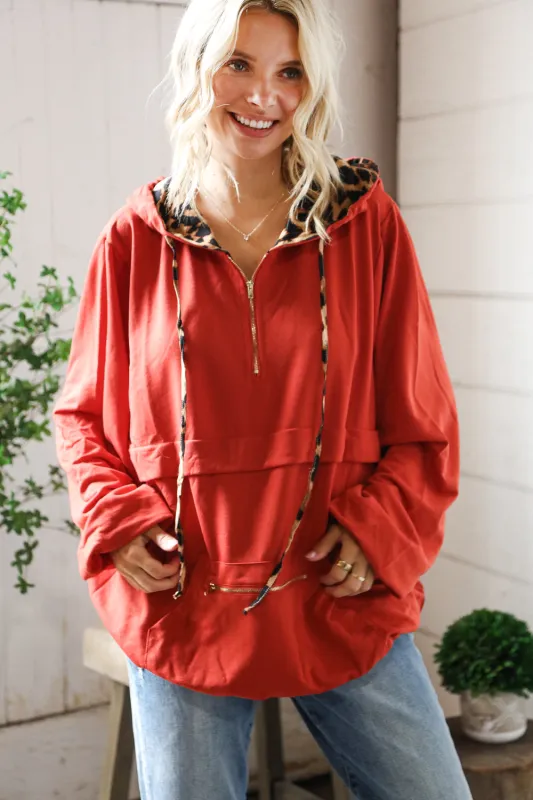 Bold Moves Leopard Zip Pocketed Pullover sold by Charming Charlie