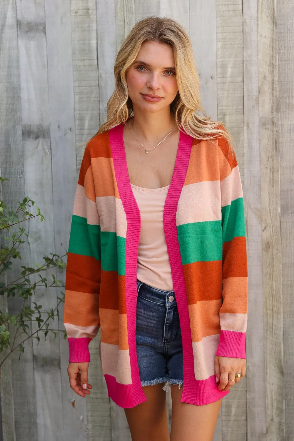September Nights Color Block Open Long Cardigan sold by Charming Charlie product image thumbnail 5