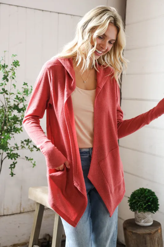 Chilling On A Sunday Thermal Draping Open Hoodie sold by Charming Charlie