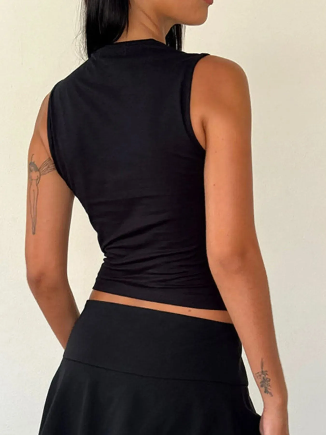 Bow Detail Square Neck Cropped Tank sold by Charming Charlie product image thumbnail 2