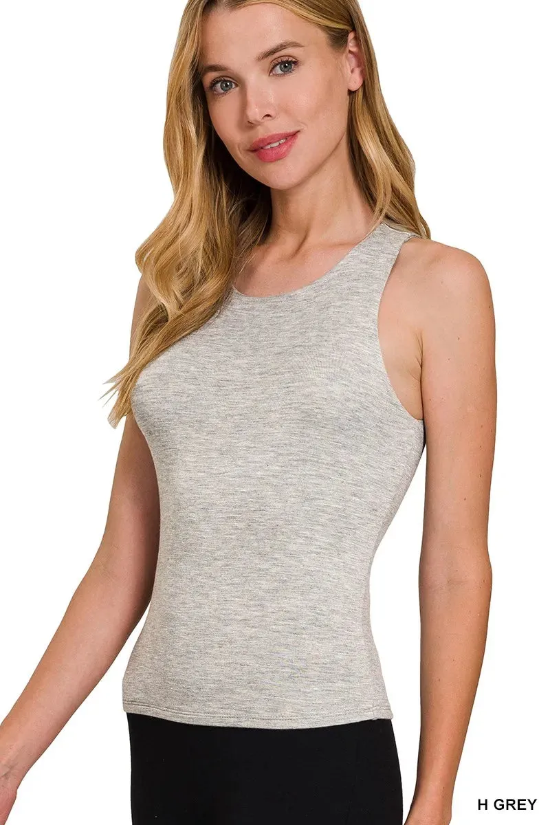 Zenana Premium Rayon Double Layered Round Neck Tank Top sold by Charming Charlie