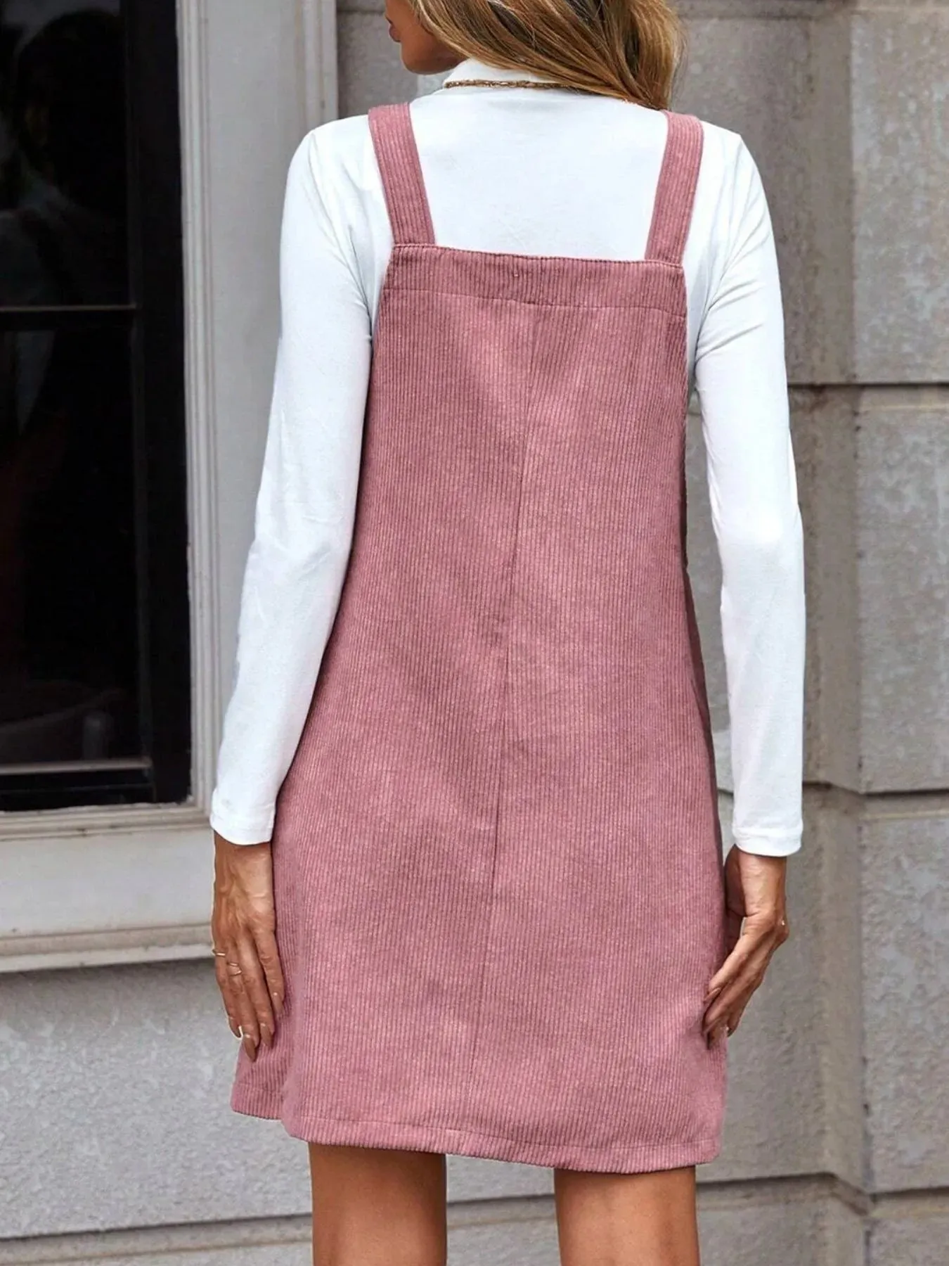 Corduroy Overall Mini Dress with Pocket sold by Charming Charlie product image thumbnail 5