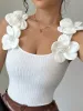 Flower Ribbed Scoop Neck Tank sold by Charming Charlie