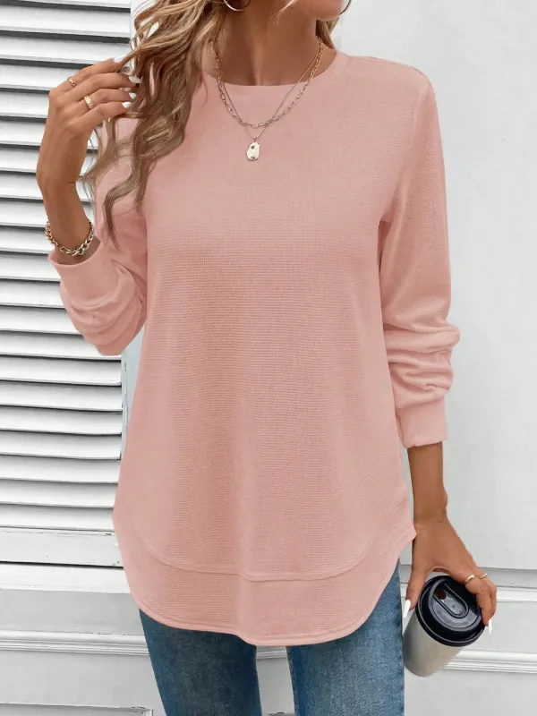 Round Neck Long Sleeve Casual Sweatshirt sold by Charming Charlie