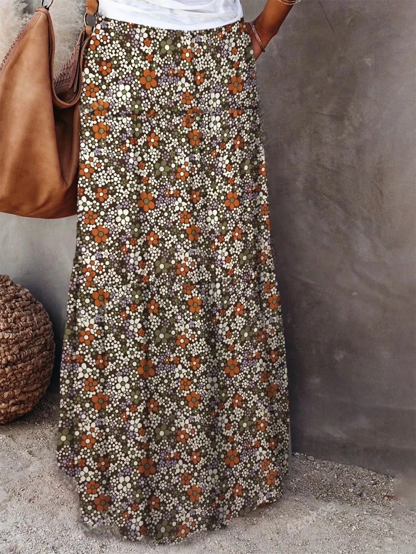 Floral Print Maxi Skirt sold by Charming Charlie product image thumbnail 3