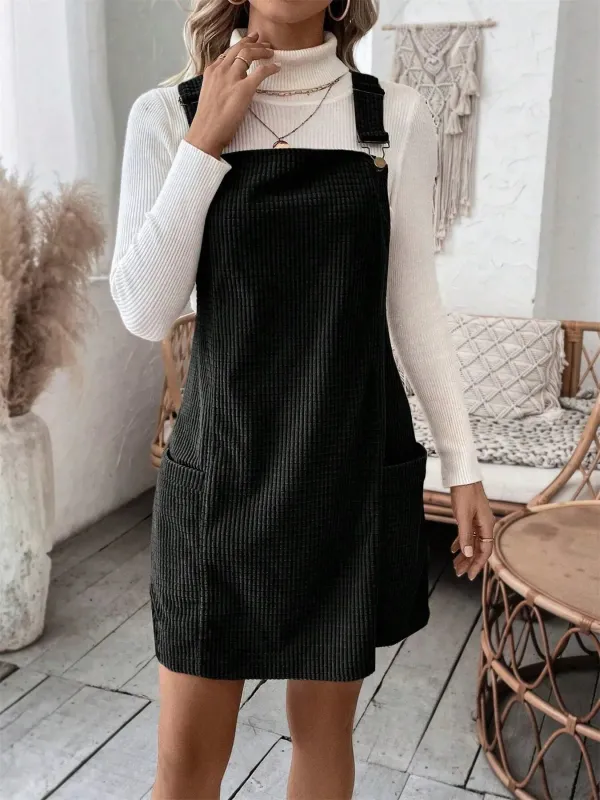 Corduroy Square Neck Overall Dress sold by Charming Charlie