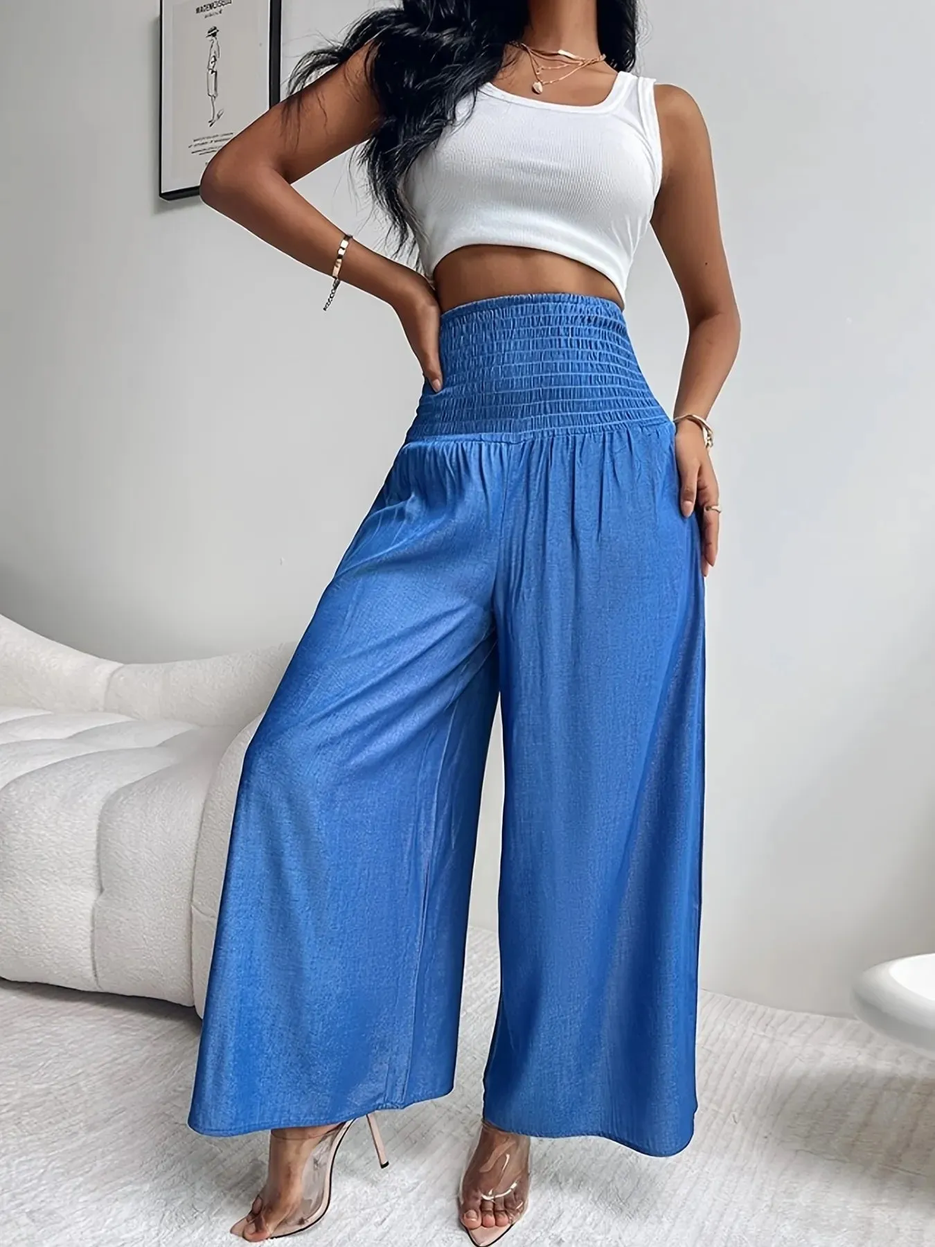 Smocked Wide Leg Pants sold by Charming Charlie product image thumbnail 5