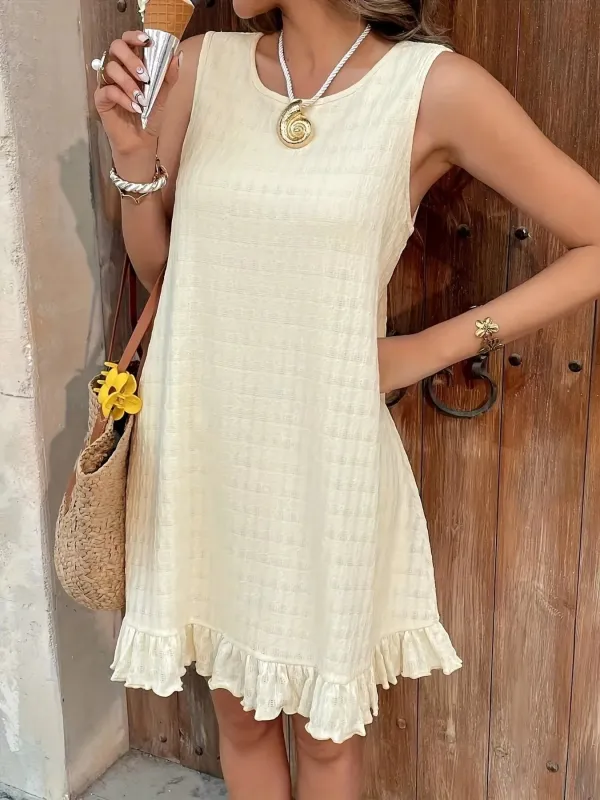 Sleeveless Ruffle Hem Mini Dress sold by Charming Charlie