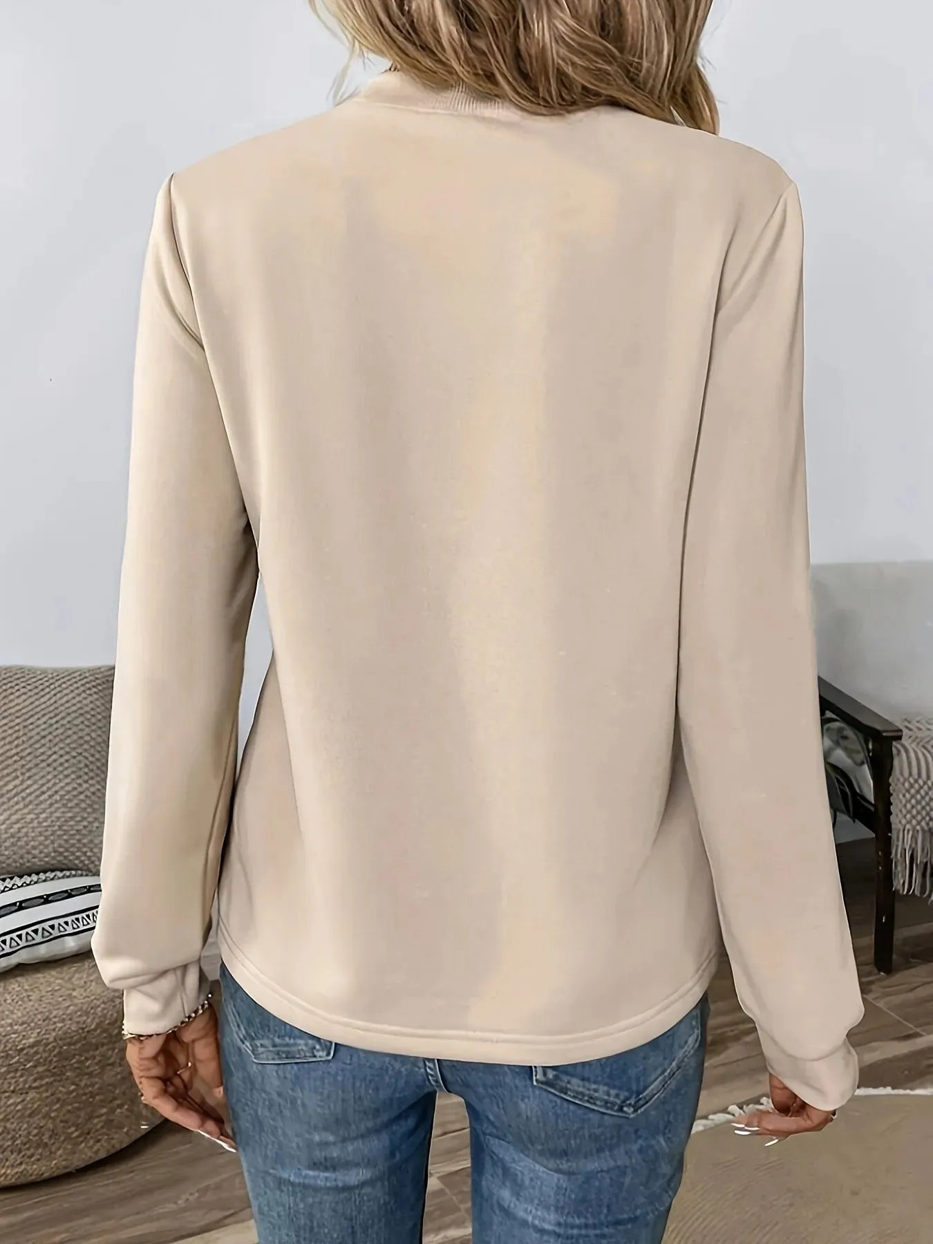 Leopard Bow Tie Long Sleeve Sweatshirt sold by Charming Charlie product image thumbnail 3