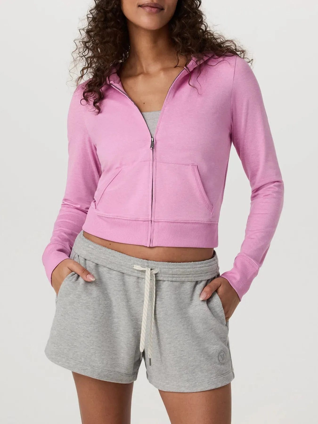 Zip Up Long Sleeve Crop Hoodie sold by Charming Charlie