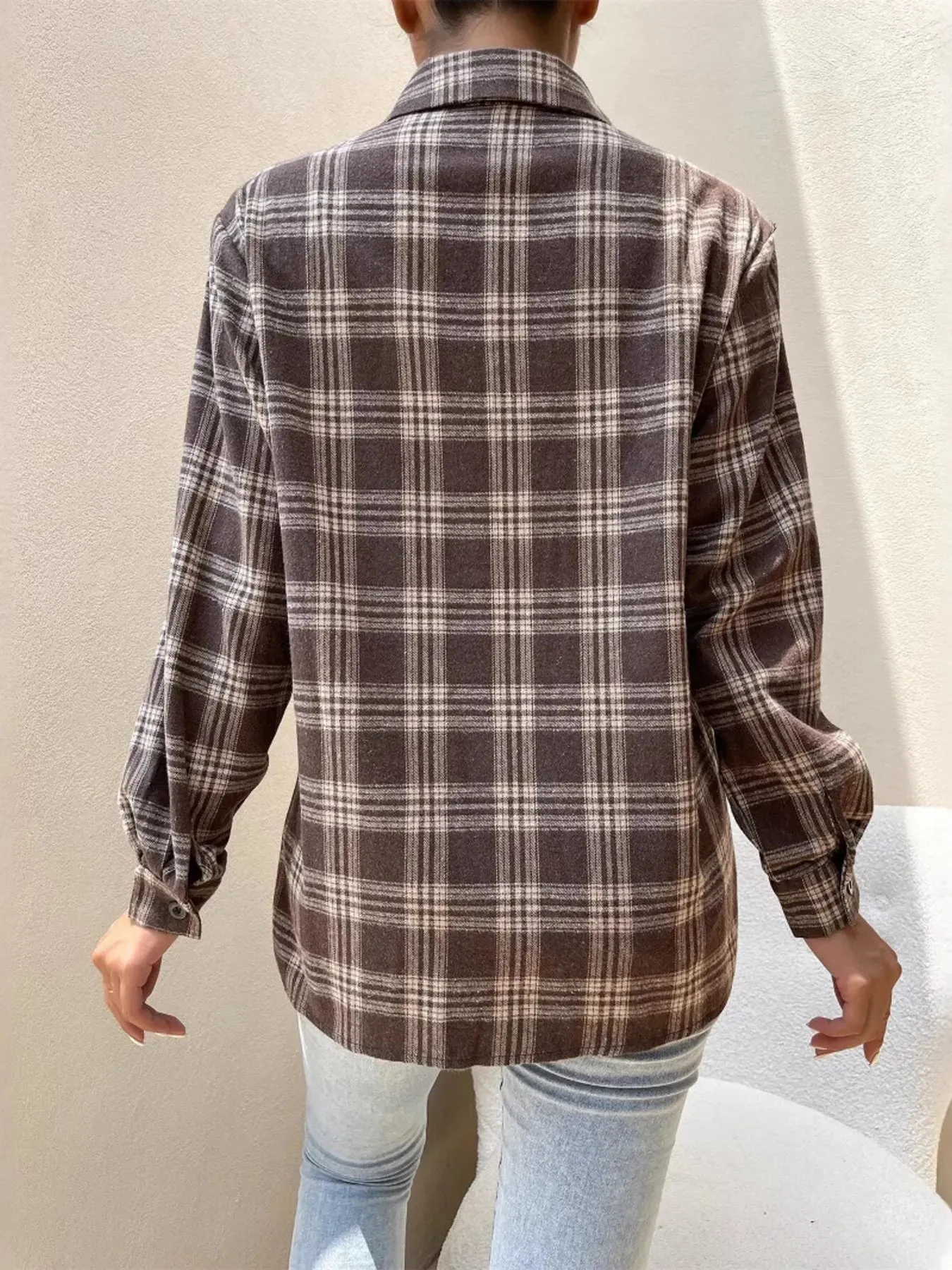 Oversized Plaid Button-Up Shirt sold by Charming Charlie product image thumbnail 5