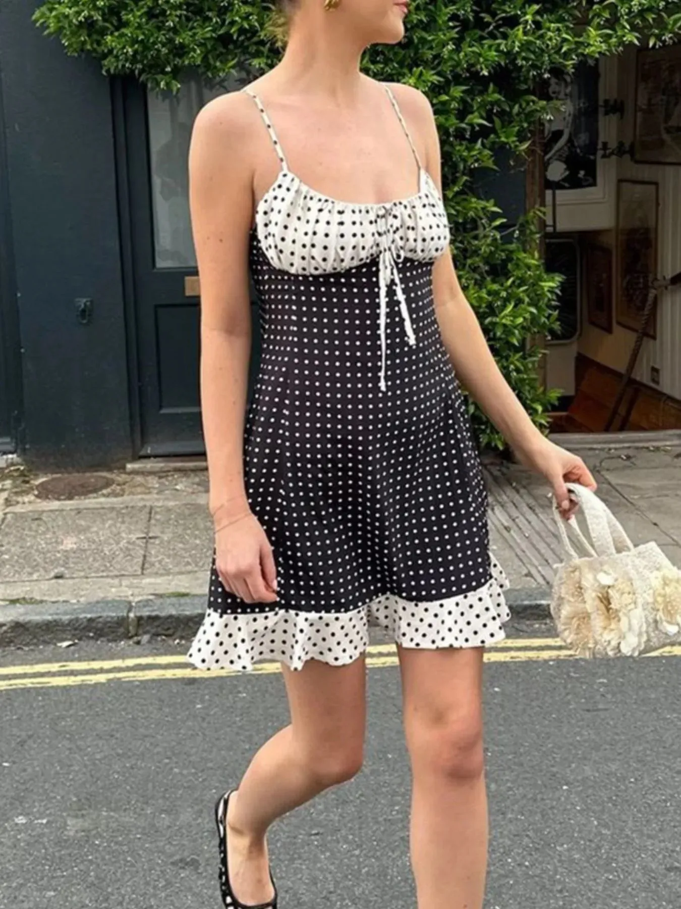 Polka Dot Ruffled Hem Dress sold by Charming Charlie product image thumbnail 4